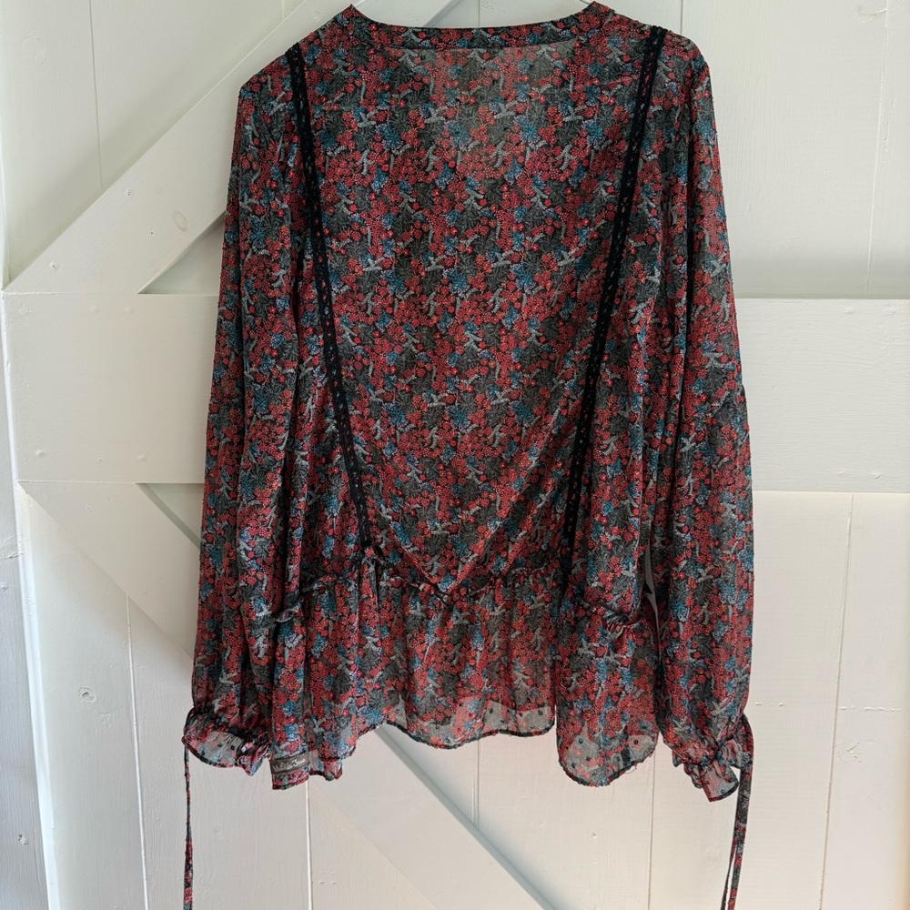 Matilda Jane Carol Tunic Blouse Gypsy Sz XL Boho Floral Long Sleeves Peasant Top - Picture 7 of 10